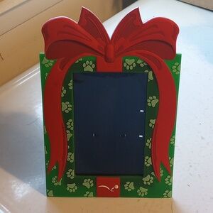 Christmas Gift Red & Green Cat & Dog Paw Print 4 x 6 Inch Photo Frame
